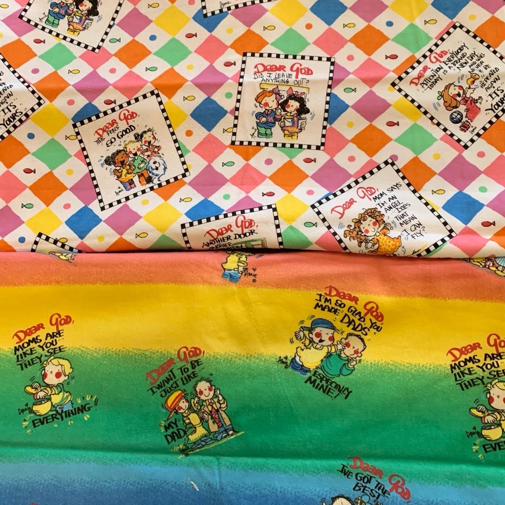 DEAR GOD fabric/ material SEWING or CRAFTING fun
